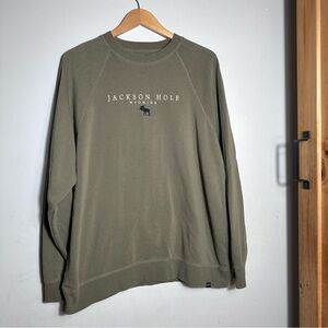 Jackson Hole Wyoming Men's Olive Sweater